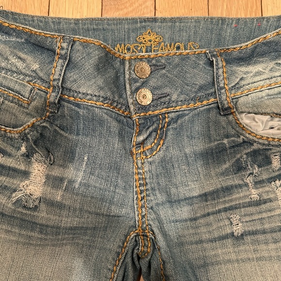 Almost Famous Women’s Denim Low Waisted Can be Short Shorts Size 3 Lightly Used - Picture 12 of 15